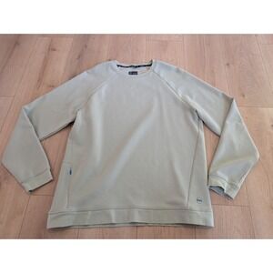 Janji Mens Circuit Knit Pullover Sweater Light Green Logo Run Everywhere Large